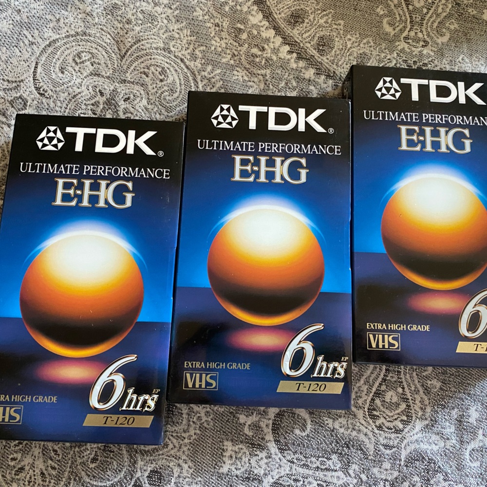 TDK Blue and Gold Blank Media VHS Tapes